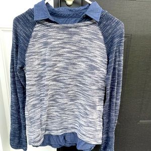 Tommy Hilfiger collar blue knit sweater